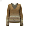 SWAYING 25 Early Spring V-neck snowflake jacquard pullover/straight pants SW-SW25PS1T13-LV Green top SW25PS1T13 SW25PS3B11